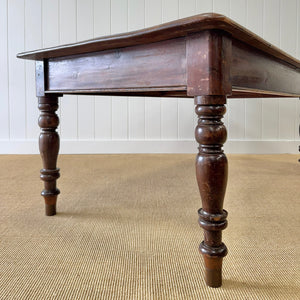 An Antique English Country Pine 6 ft Kitchen Dining Table c1890