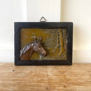 Pair of Vintage Wall Plaques featuring Horse and Sight Hound
