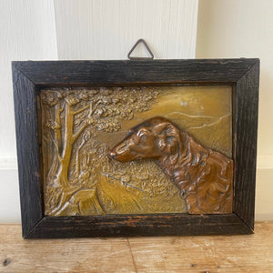 Pair of Vintage Wall Plaques featuring Horse and Sight Hound
