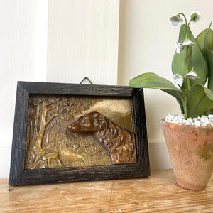 Pair of Vintage Wall Plaques featuring Horse and Sight Hound