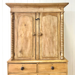 A 19th Century Cornish Pine Bookcase Cabinet or Hutch