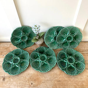 Majolica French Barbotine Oyster Plates (Set of 6)