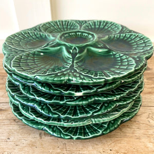 Majolica French Barbotine Oyster Plates (Set of 6)
