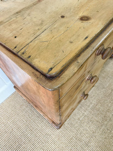A Large English Country 7 Drawer Pine Buffet or Sideboard c1860
