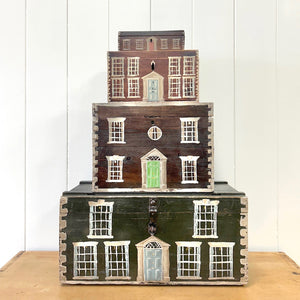 Collection of 4 Antique Painted Georgian Country House Boxes