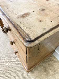 A Large English Country 7 Drawer Pine Buffet or Sideboard c1860
