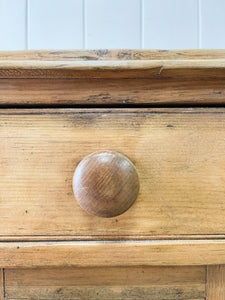 A Large English Country 7 Drawer Pine Buffet or Sideboard c1860