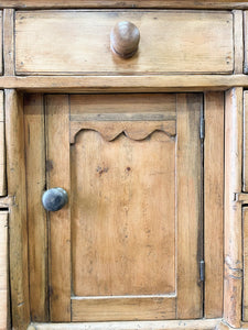 A Large English Country 7 Drawer Pine Buffet or Sideboard c1860