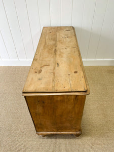 A Large English Country 7 Drawer Pine Buffet or Sideboard c1860