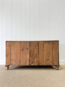 A Large English Country 7 Drawer Pine Buffet or Sideboard c1860