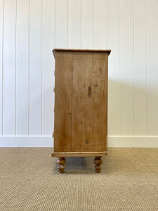 A Large English Pine Chest of Drawers Dresser on Tulip Feet c1890