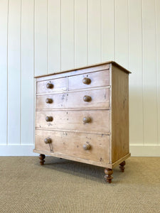 A Large English Pine Chest of Drawers Dresser on Tulip Feet c1890
