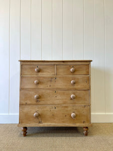 A Large English Pine Chest of Drawers Dresser on Tulip Feet c1890