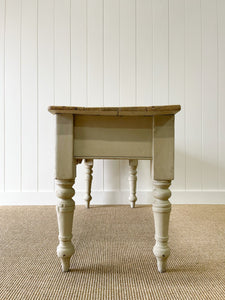 An English Painted Pine Console Table or Server with Scalloped Apron c1870