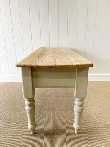 An English Painted Pine Console Table or Server with Scalloped Apron c1870