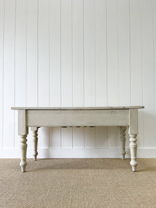 An English Painted Pine Console Table or Server with Scalloped Apron c1870