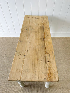 An English Painted Pine Console Table or Server with Scalloped Apron c1870