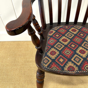 A High Back Windsor Lathe Back English Country Elm Armchair c1890