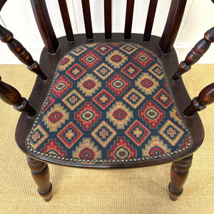 A High Back Windsor Lathe Back English Country Elm Armchair c1890