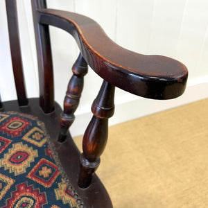 A High Back Windsor Lathe Back English Country Elm Armchair c1890