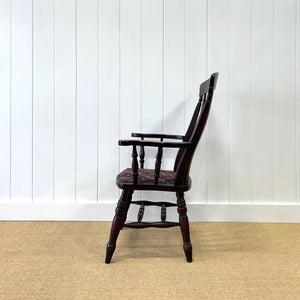 A High Back Windsor Lathe Back English Country Elm Armchair c1890