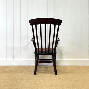A High Back Windsor Lathe Back English Country Elm Armchair c1890