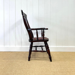 A High Back Windsor Lathe Back English Country Elm Armchair c1890