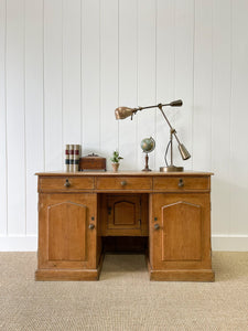 Antique English Pine Pedestal Desk c1890
