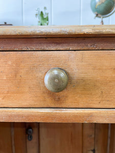Antique English Pine Pedestal Desk c1890