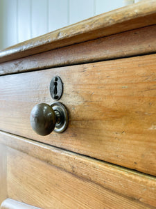 Antique English Pine Pedestal Desk c1890