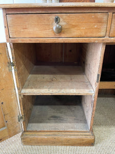 Antique English Pine Pedestal Desk c1890