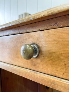 Antique English Pine Pedestal Desk c1890