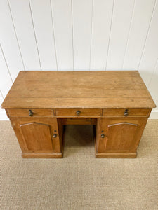 Antique English Pine Pedestal Desk c1890