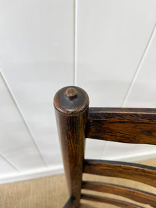 A Pair of English Oak and Elm Yorkshire Ladder Back Occasional Chairs c1890