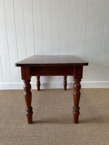An Antique English Country 4 ft Mahogany Dining or Library Table/Desk c1890