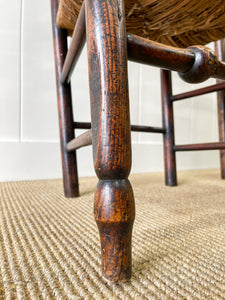 A Pair of English Oak and Elm Yorkshire Ladder Back Occasional Chairs c1890