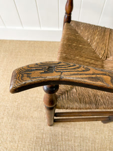 A Pair of English Oak and Elm Yorkshire Ladder Back Occasional Chairs c1890