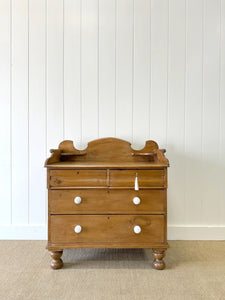 An English Pine Chest of Drawers with Gallery c1880