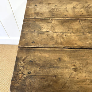 An English Country Pine Painted Yellow Console Table or Desk c1860