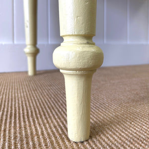 An English Country Pine Painted Yellow Console Table or Desk c1860