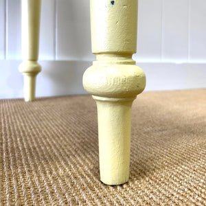 An English Country Pine Painted Yellow Console Table or Desk c1860