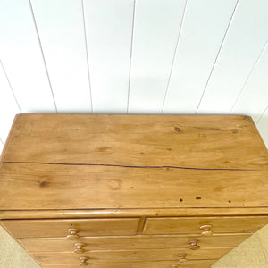 A 19th Century English Pine Chest of Drawers/Dresser with Tulip Feet