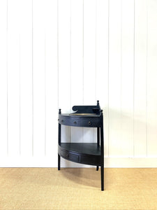 An English Country Ebonized Walnut Galleried Washstand or Corner Table