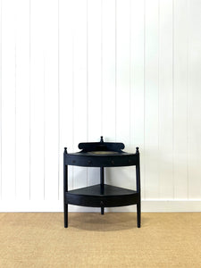 An English Country Ebonized Walnut Galleried Washstand or Corner Table