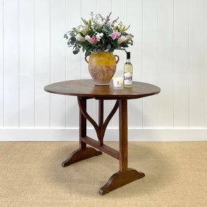 An Antique French Vendange or Vintner's Table 39.5" Round