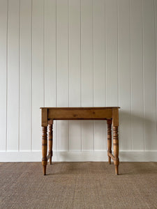 An Antique English Country Pine Console Table with Drawers c1900