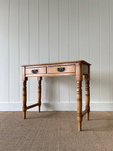 An Antique English Country Pine Console Table with Drawers c1900