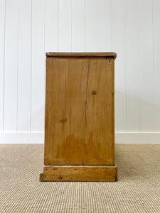 An Antique English Pine Pedestal Desk or Sideboard c1890 with Glass Knobs