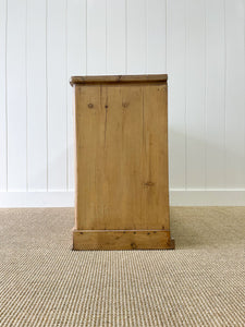 An Antique English Pine Pedestal Desk or Sideboard c1890 with Glass Knobs