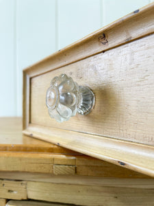 An Antique English Pine Pedestal Desk or Sideboard c1890 with Glass Knobs